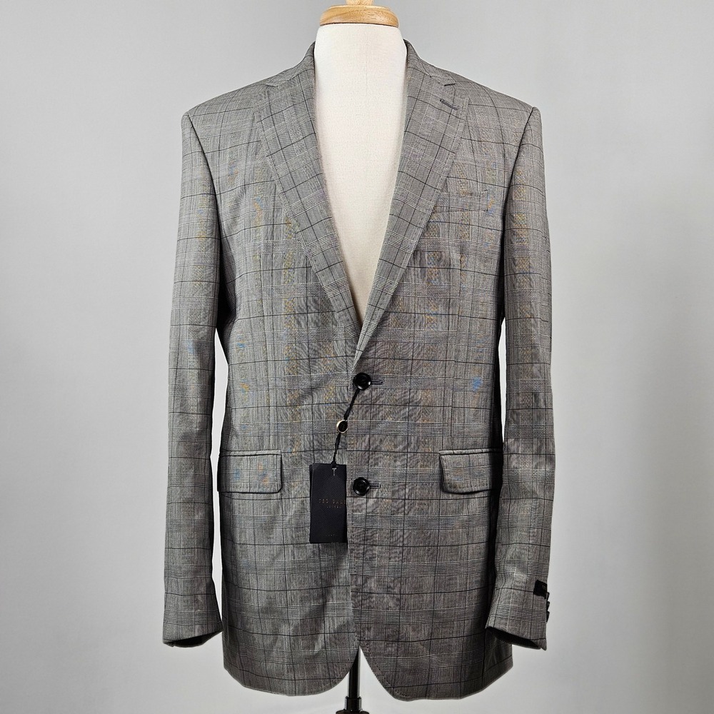 Ted Baker Endurance Wool Blazer Grey Plaid Suit Jacket Jarrow | Men's‎ 40 Long